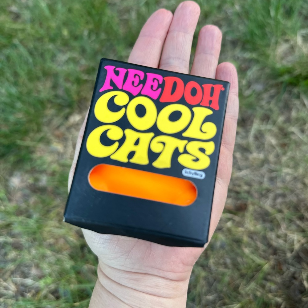 NEW NEEDOH Cool Cats Squishy Sensory Squish Toy - Orange